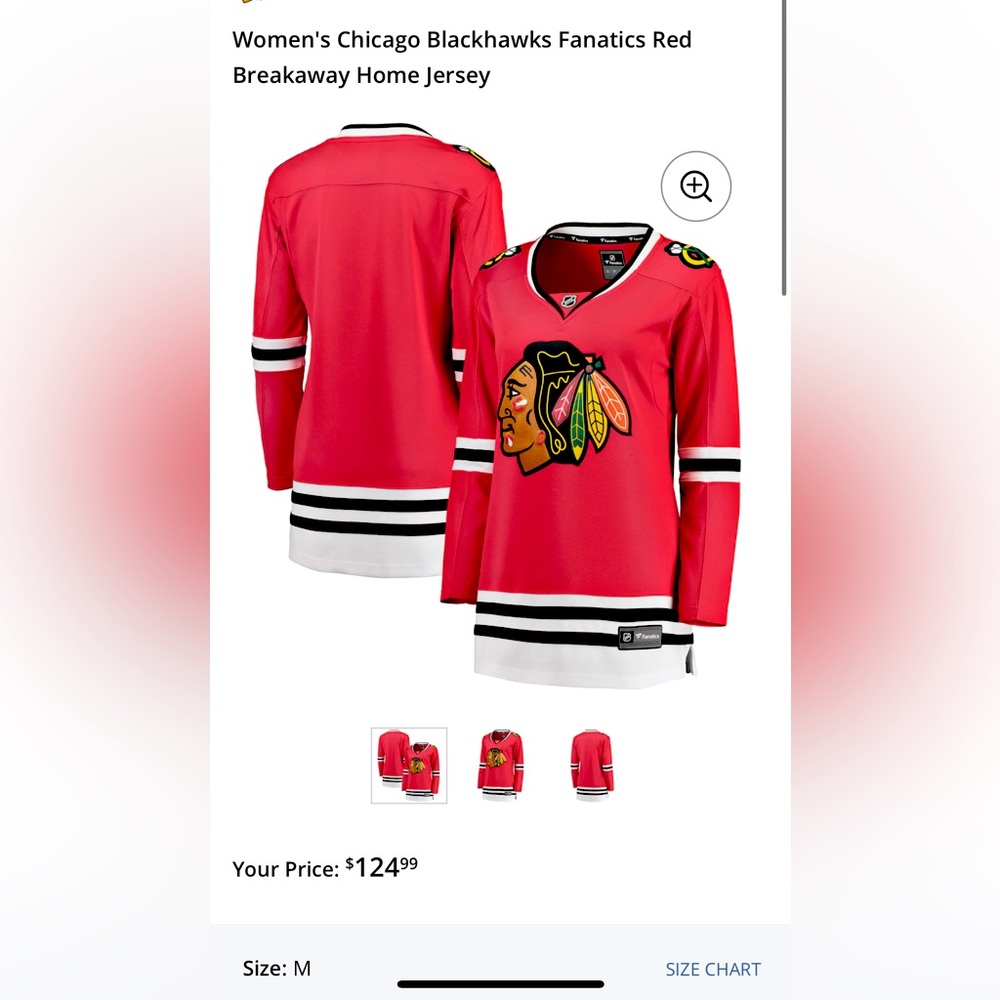 Women’s black hawks jersey